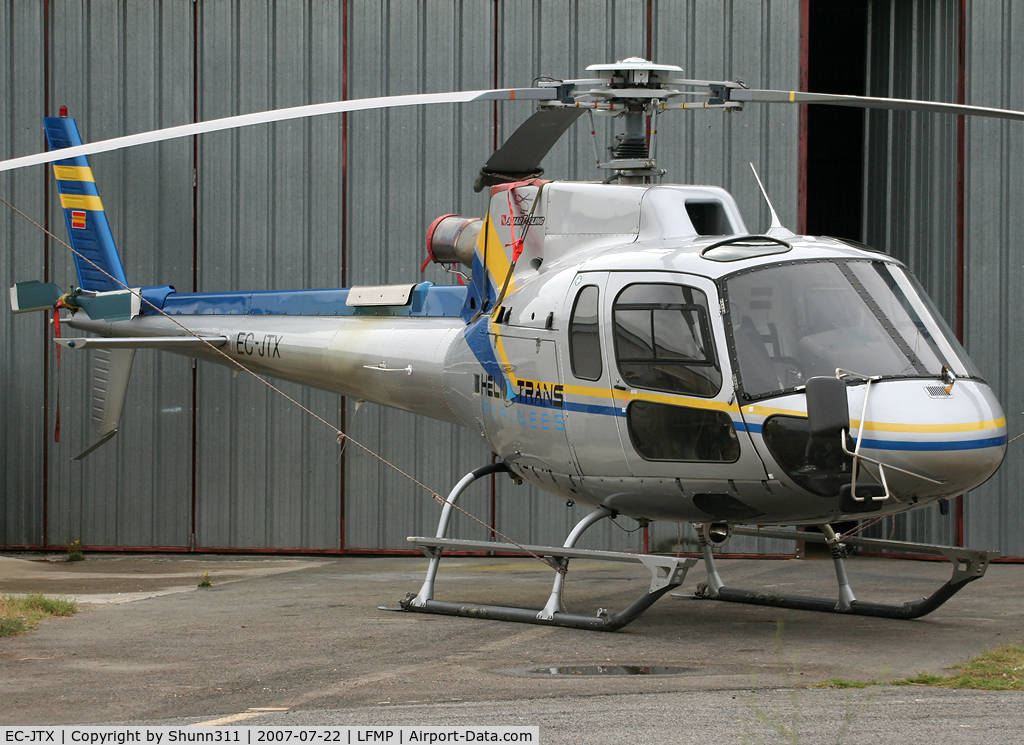 EC-JTX, 2002 Eurocopter AS-350B-3 Ecureuil Ecureuil C/N 3600, Parked here during PGF Airshow 2007