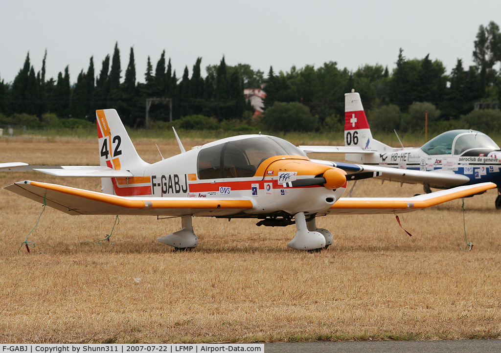 F-GABJ, Robin DR-400-108  Dauphin 2+2 C/N 1125, Parked here during Young Pilot Tour 2007...