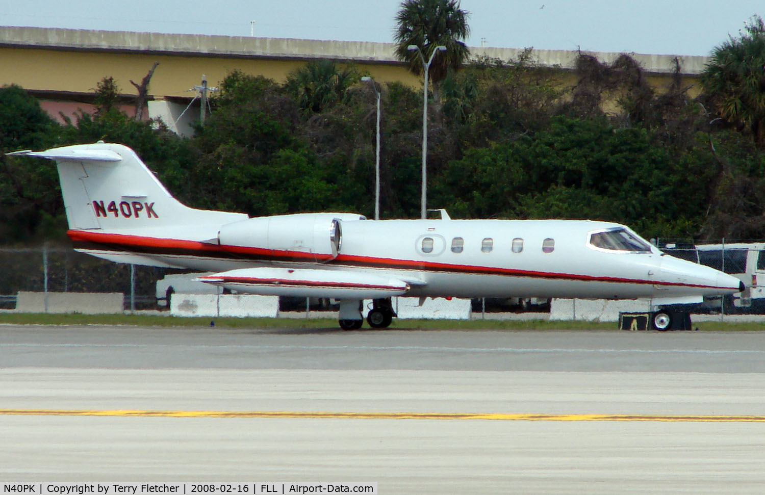 N40PK, 1979 Gates Learjet Corp. 35A C/N 260, Learjet 35A waits clearance to depart FLL in the midday heat