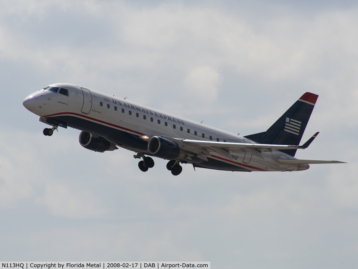 N113HQ, 2007 Embraer 175LR (ERJ-170-200LR) C/N 17000177, US Airways EMB-175