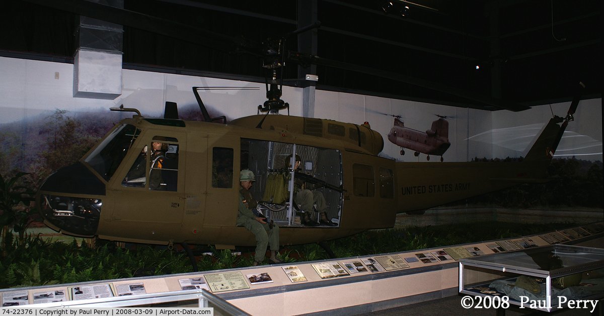 74-22376, 1974 Bell UH-1H Iroquois C/N 13700, What a sight as you enter the Vietnam room at the US Army Transportation Museum