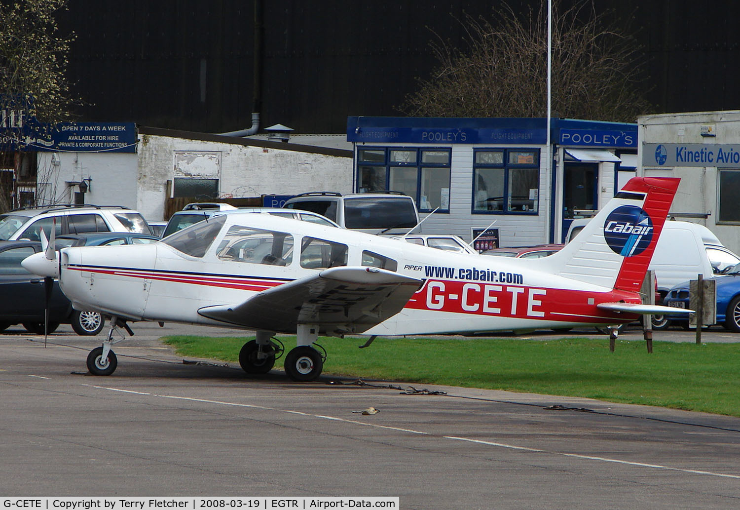 G-CETE, 2000 Piper PA-28-161 Cherokee Warrior III C/N 2842079, Part of the busy GA scene at Elstree Airfield in the northern suburbs of London