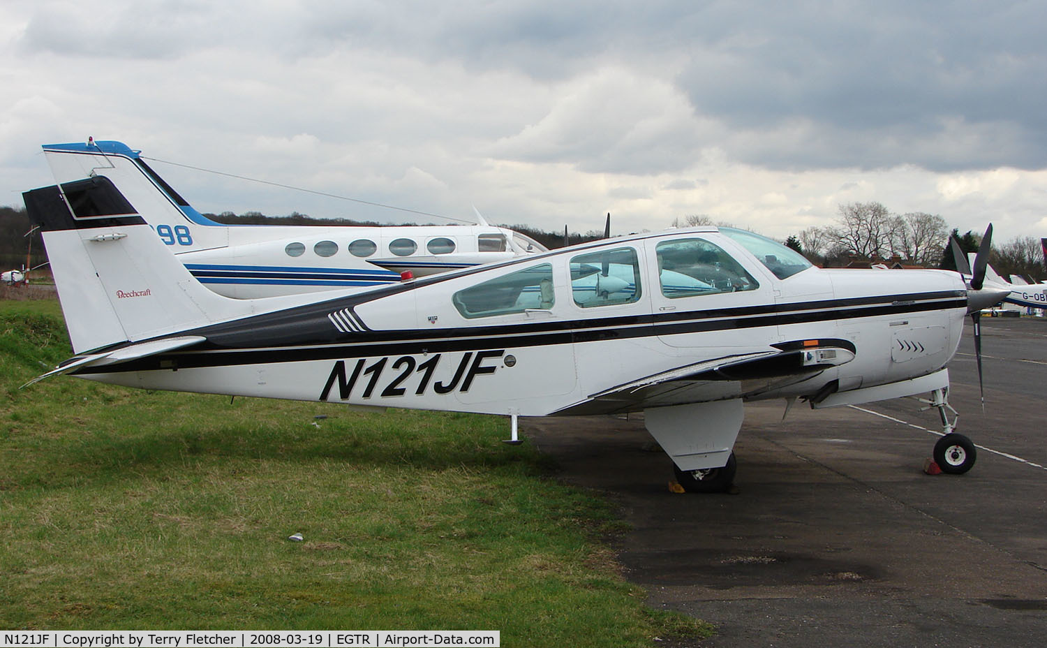 N121JF, 1991 Beech F33A Bonanza C/N CE-1578, Part of the busy GA scene at Elstree Airfield in the northern suburbs of London
