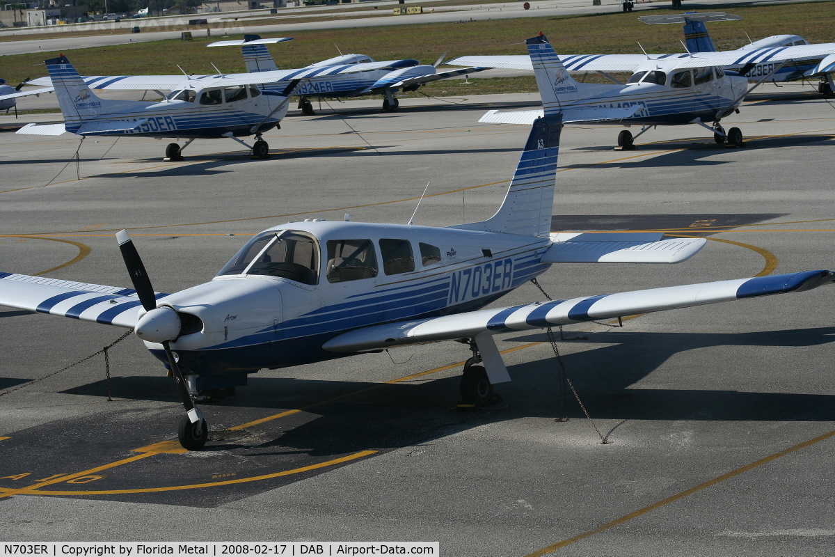 N703ER, 2001 Piper PA-28R-201 Cherokee Arrow III C/N 2844057, Embry Riddle PA-28R-201