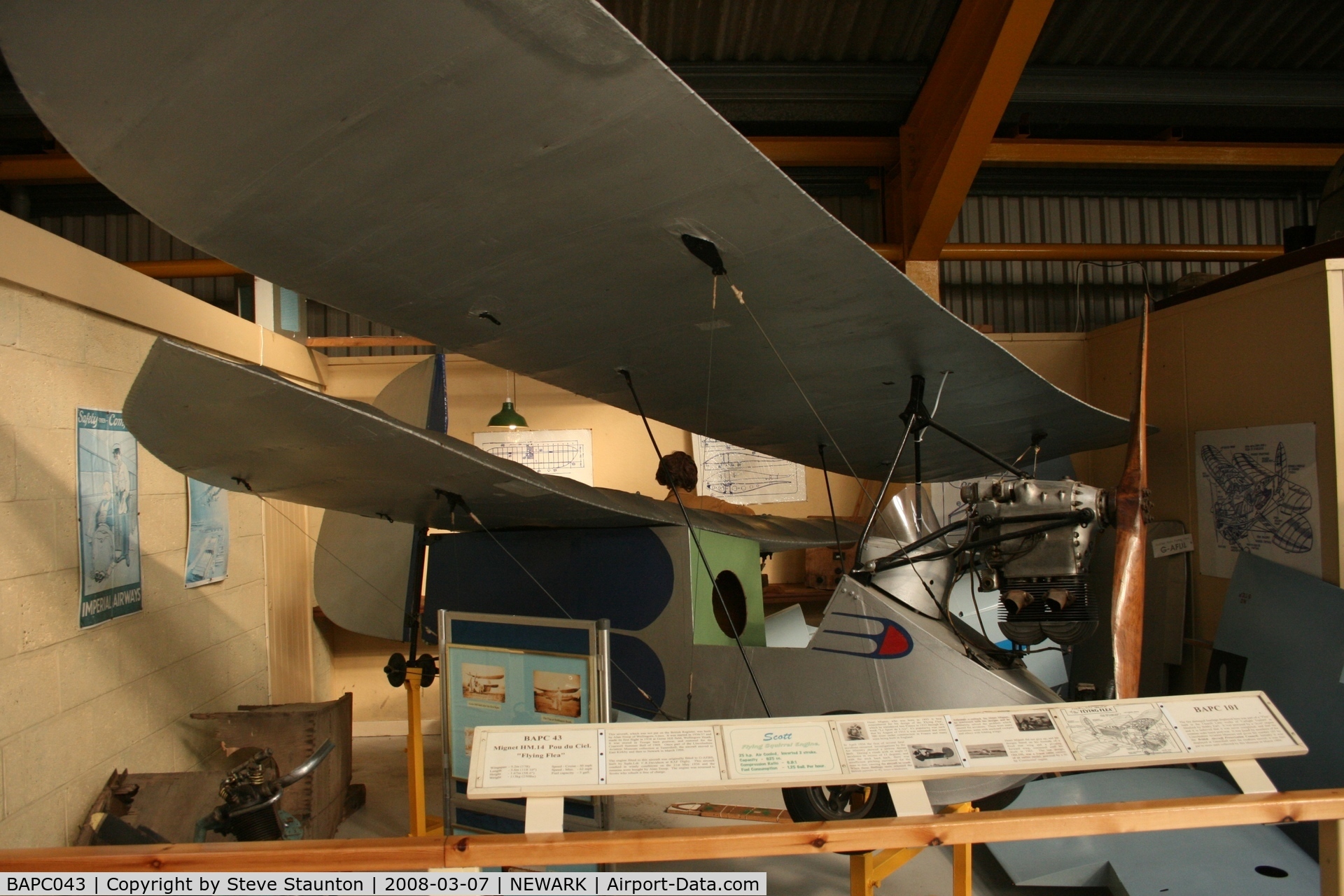 BAPC043, 1935 Mignet HM.14 Pou-du-Ciel C/N BAPC.043, Newark Air Museum, March 2008