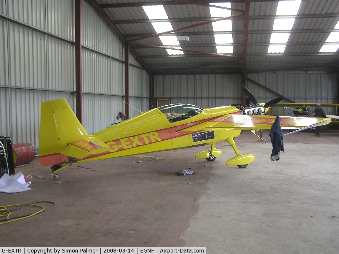 G-EXTR, 1990 Extra EA-260 C/N 004, Extra 260 in the hangar at Netherthorpe