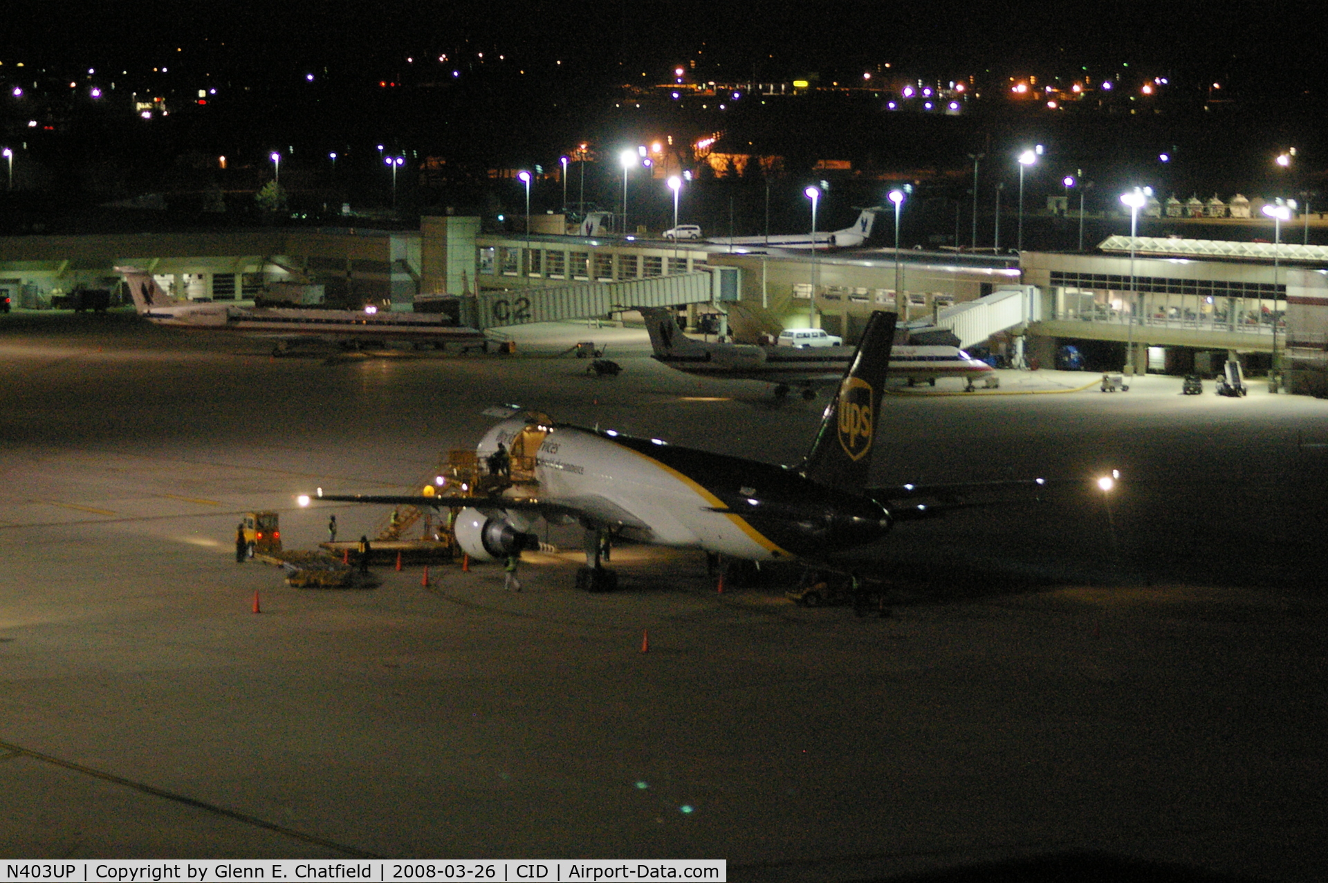 N403UP, 1987 Boeing 757-24APF C/N 23725, UPS526 unloading shortly after 5AM, parked for the day.