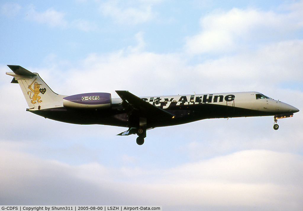 G-CDFS, 2001 Embraer ERJ-135ER (EMB-135ER) C/N 145431, Landing rwy 14