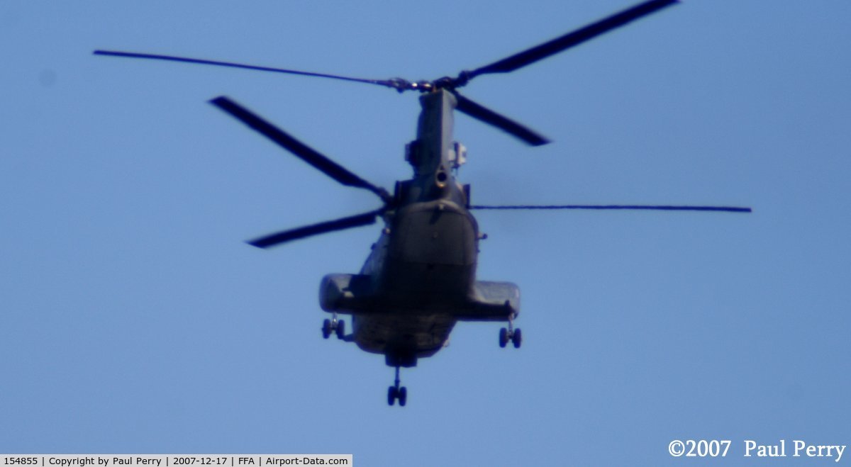 154855, Boeing Vertol CH-46F Sea Knight C/N 2462, The Phabulous Phrog whipping up the cold air