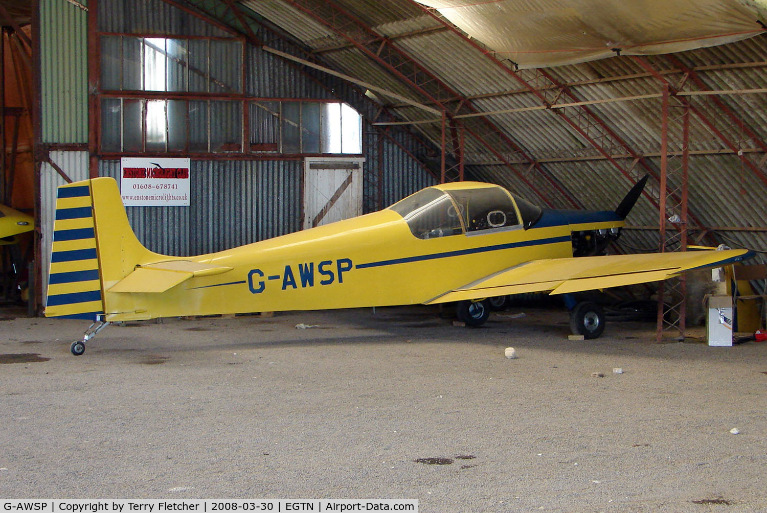 G-AWSP, 1969 Druine D.62B Condor C/N RAE/634, One aircraft at the friendly Enstone Airfield in Oxfordshire