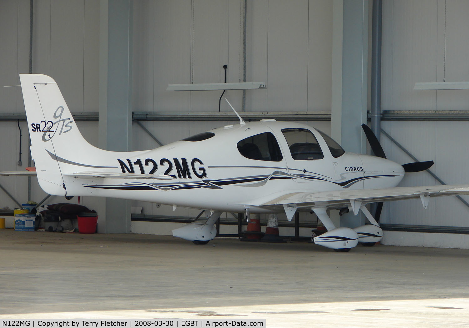 N122MG, 2005 Cirrus SR22 GTS C/N 1250, The Buckinghamshire airfield at Turweston always has a good variety of aircraft movements