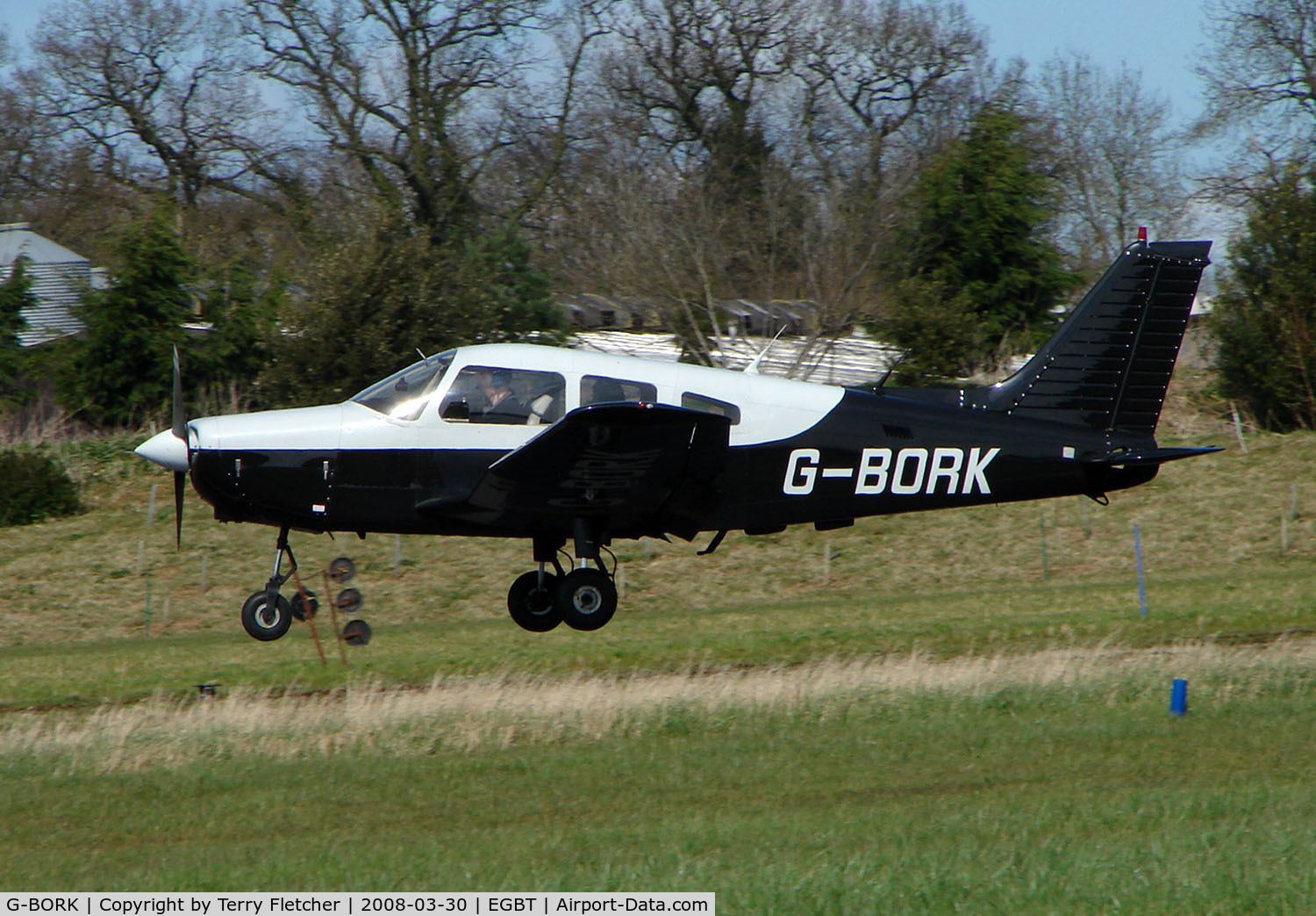 G-BORK, 1981 Piper PA-28-161 Cherokee Warrior II C/N 28-8116095, The Buckinghamshire airfield at Turweston always has a good variety of aircraft movements