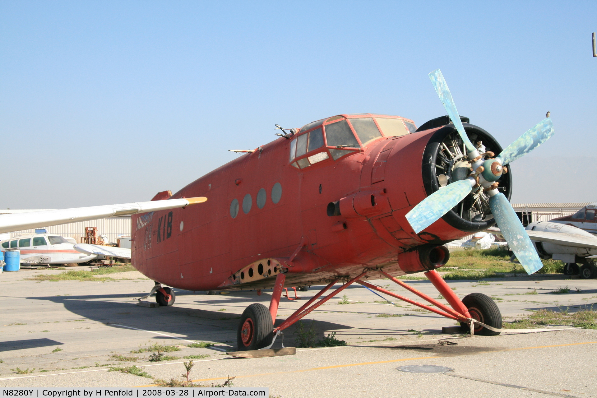 N8280Y, 1980 Antonov (PZL-Mielec) An-2 C/N 1G186-33, At Chino Airport near Planes of Fame Museum
