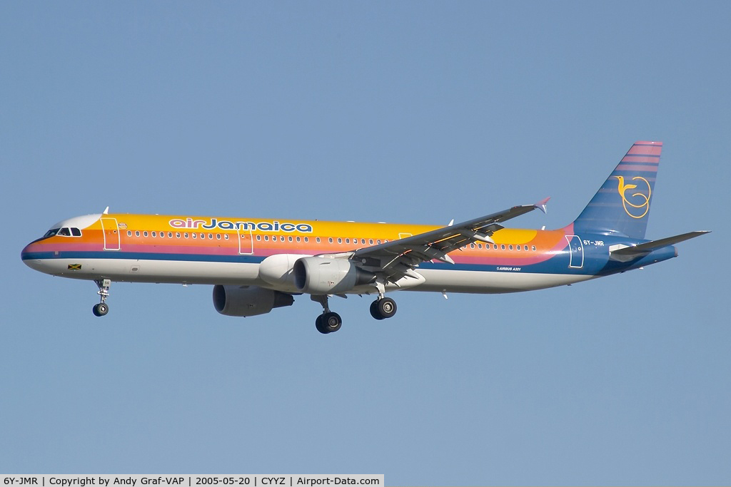 6Y-JMR, 2003 Airbus A321-211 C/N 1905, Air Jamaica A321