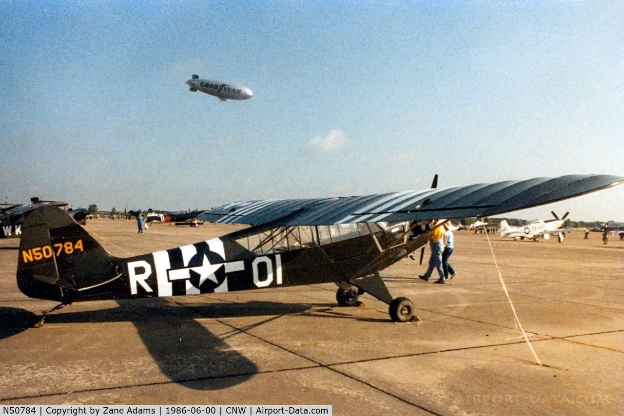 N50784, 1942 Piper J3C-65 Cub C/N 7863, Texas Sesquicentennial Air Show 1986