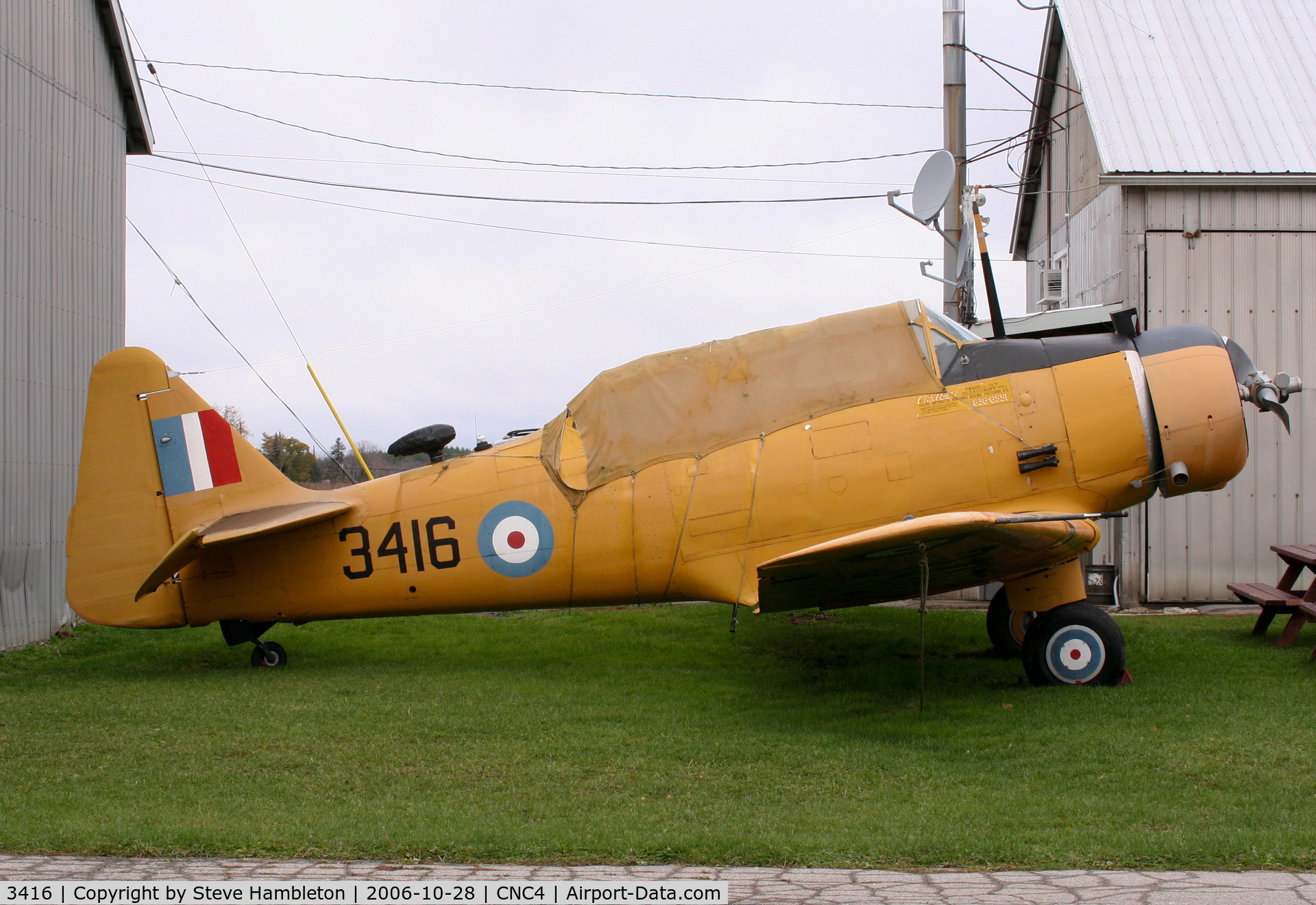 3416, North American NA-64 Yale C/N 64-2169, At Tiger Boys Airworks at Guelph Airpark