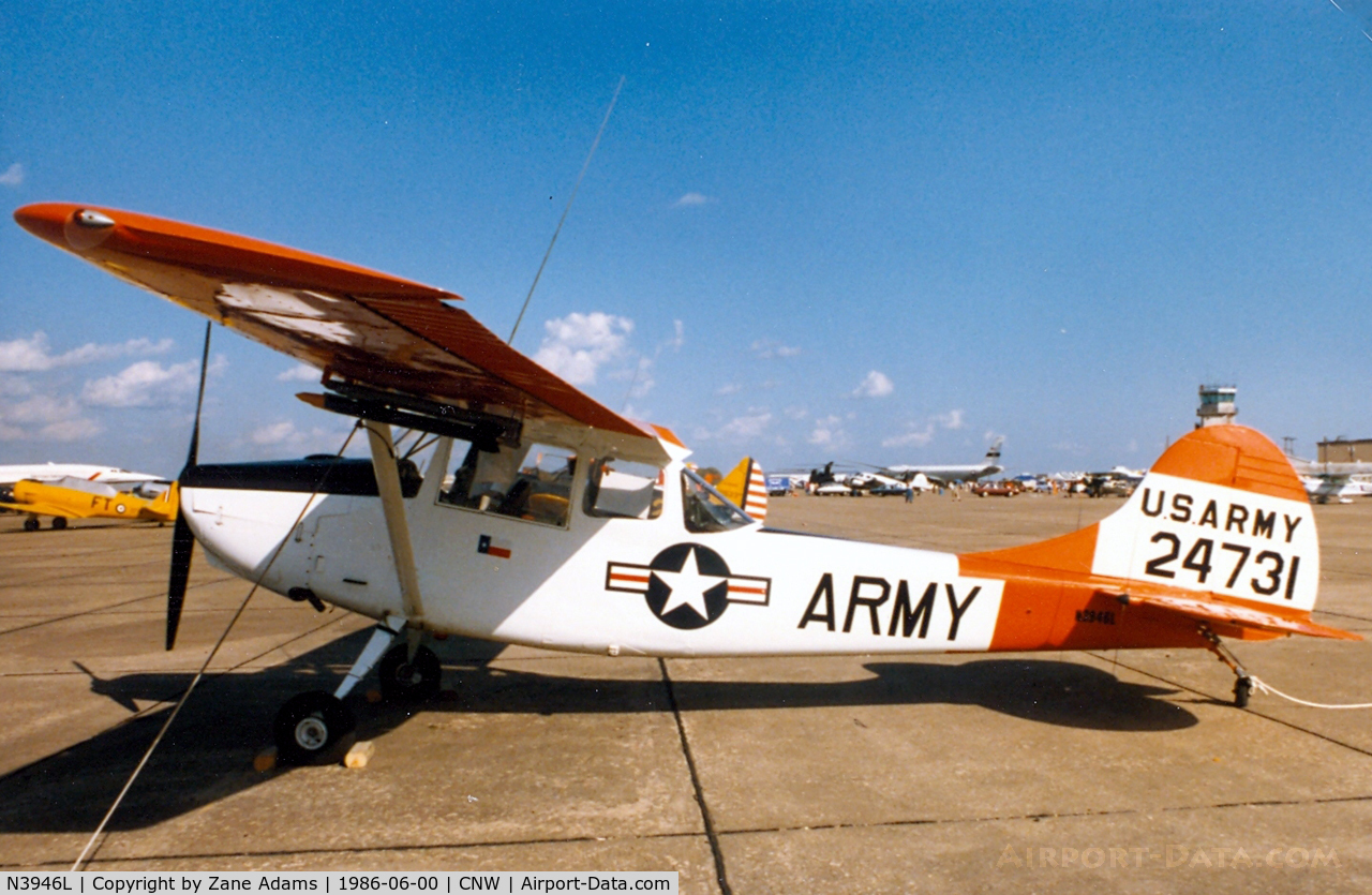 N3946L, Cessna L-19E Bird Dog C/N 24731, Texas Sesquicentennial Air Show 1986