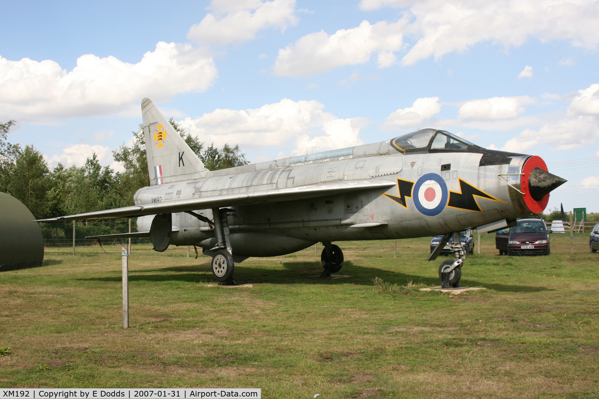 XM192, 1961 English Electric Lightning F.1A C/N 95090, On show at Thorp camp, Lincolnshire