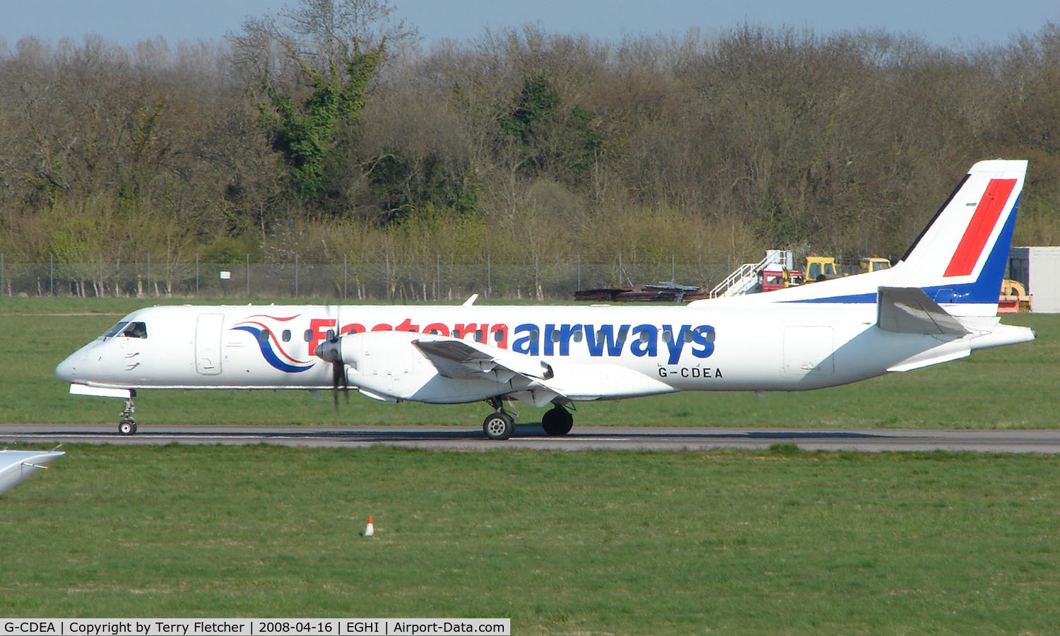 G-CDEA, 1994 Saab 2000 C/N 2000-009, Eastern Airways Saab 200 backtracking to the take-off point at Southampton