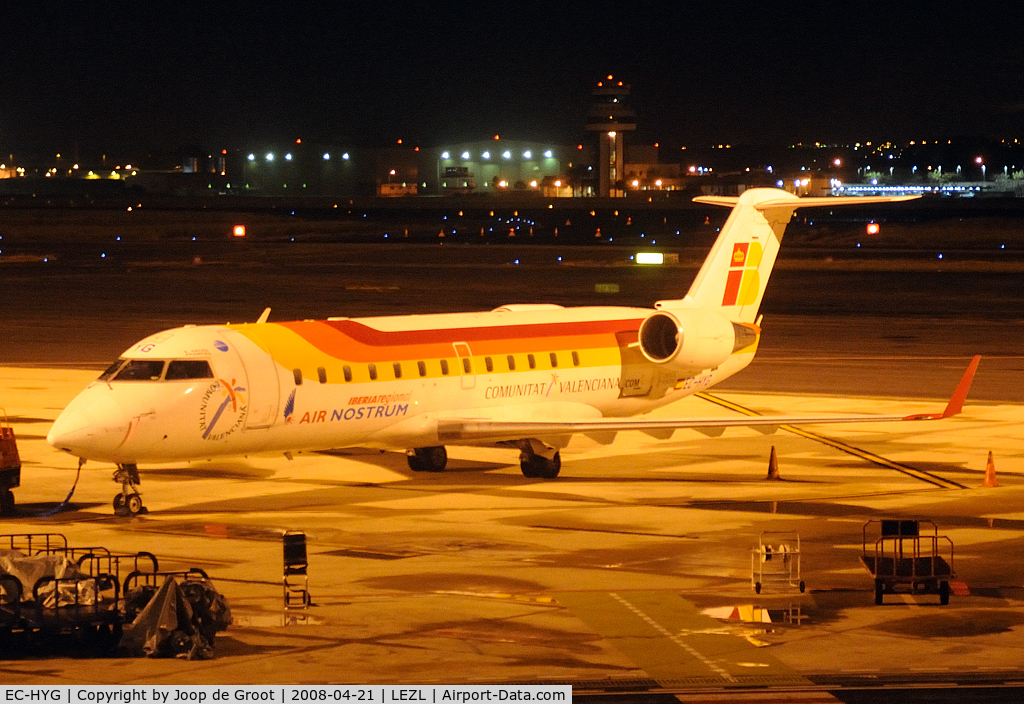 EC-HYG, 2001 Bombardier CRJ-200ER (CL-600-2B19) C/N 7529, Seen during a very early morning visit to Seville.