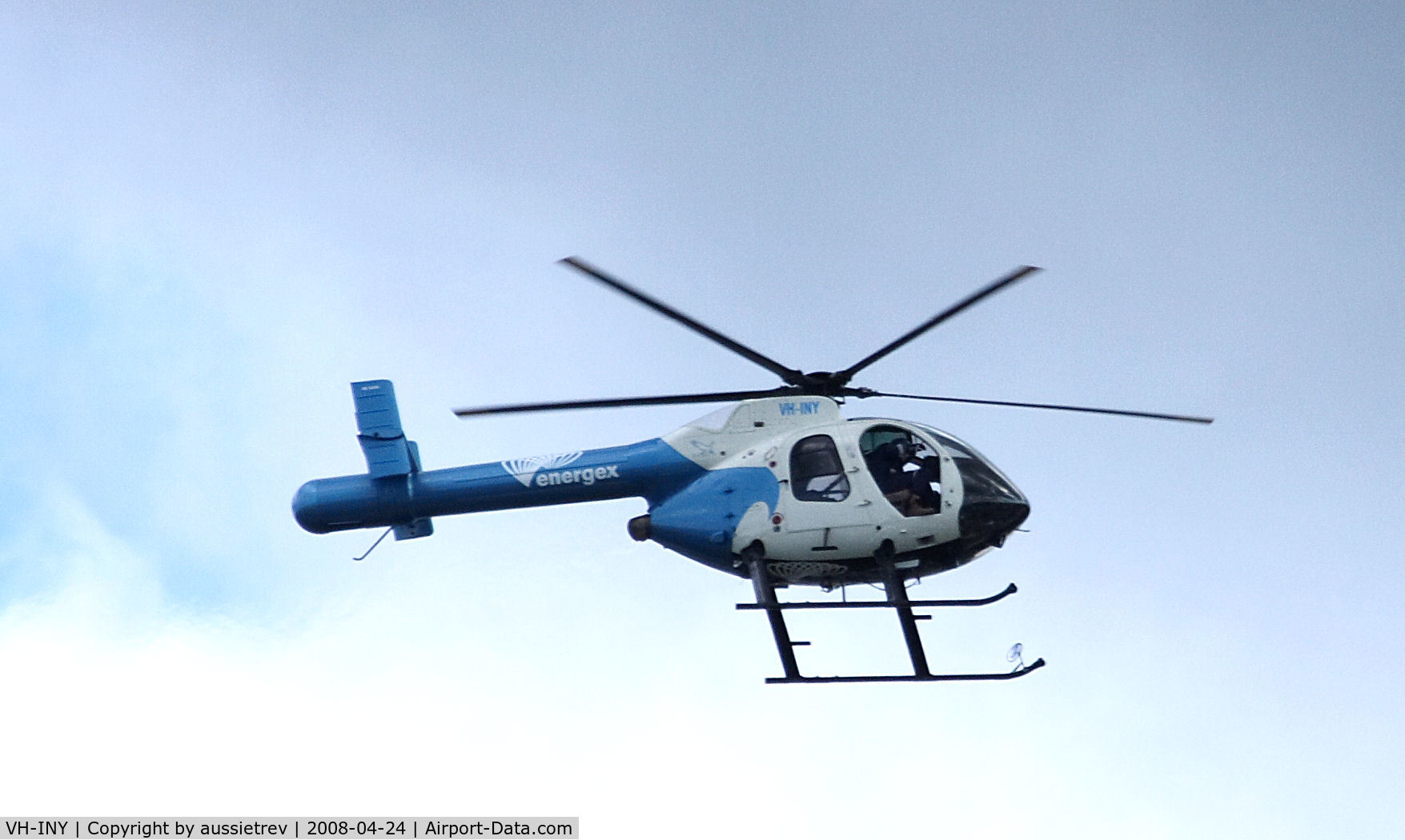 VH-INY, McDonnell Douglas MD-500N C/N LN002, Energex inspecting the new 110Kv Power line installation. First pic for database