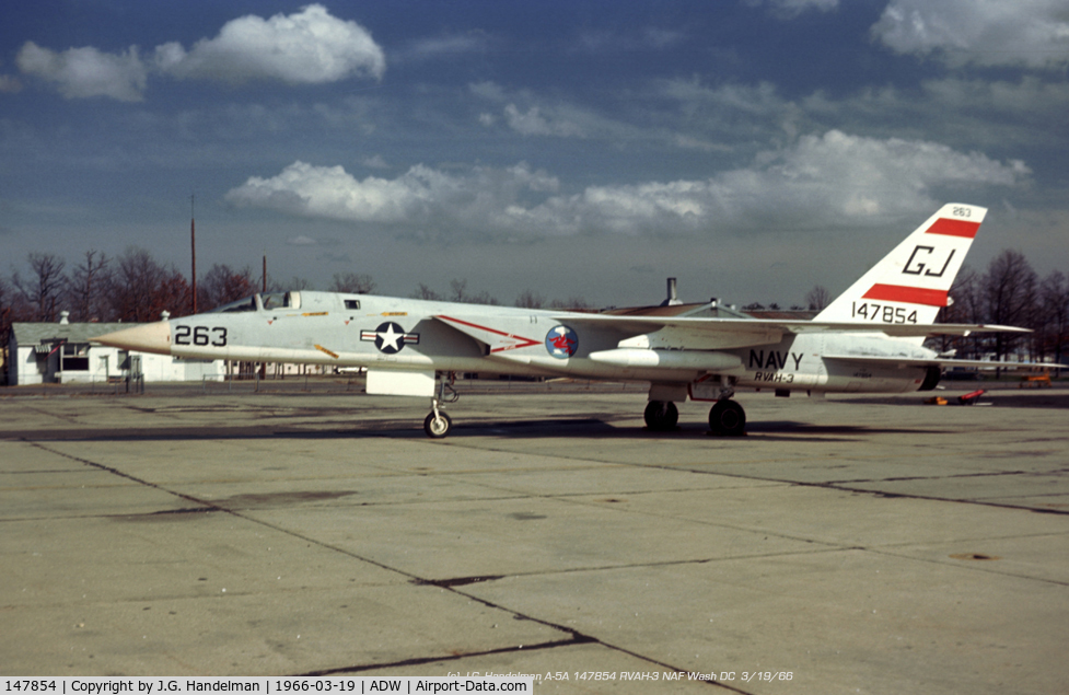 147854, North American A-5A Vigilante C/N NA263-4, A-5A 147854 Vigilante at ADW March 19, 1966
