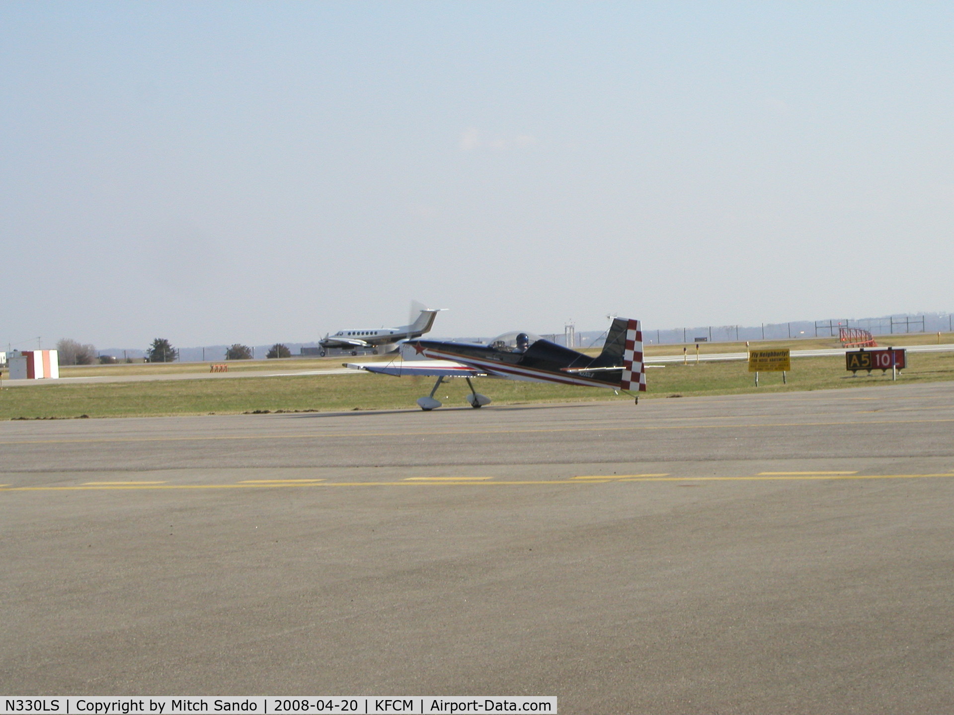 N330LS, 2000 Panzl S-330P C/N 001, Running up the engine at Runway 10L.