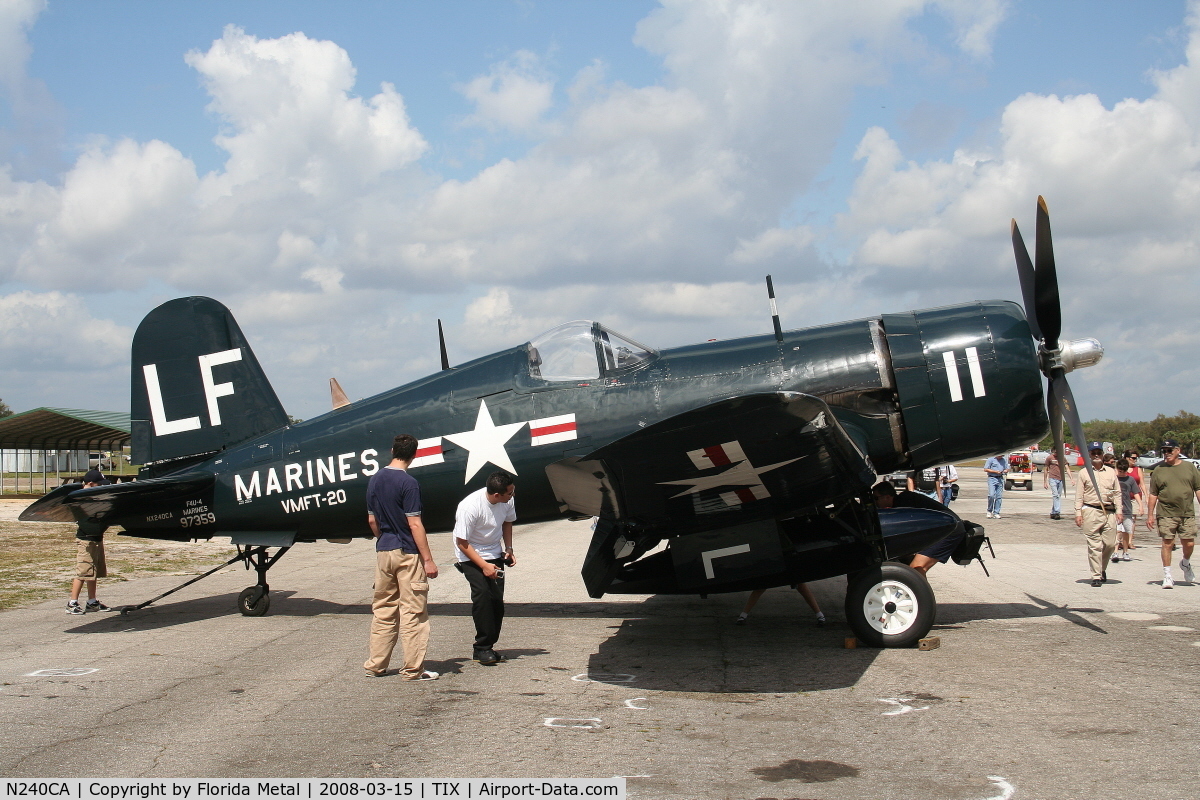 N240CA, 1945 Vought F4U-4 Corsair C/N 9513, F4U