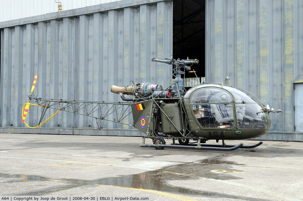 A64, Sud Aviation SA-318C Alouette II C/N 2050, The Alouette II is endig its service live in Belgian Army service.