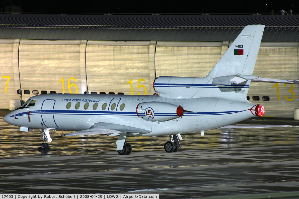 17403, 1990 Dassault Falcon 50 C/N 221, First time in GRZ/LOWG