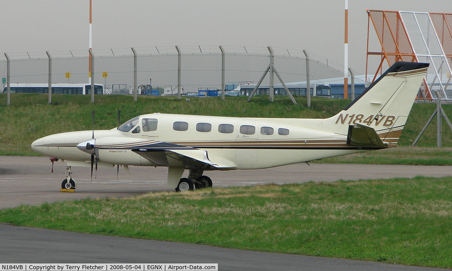 N184VB, 1980 Cessna 441 Conquest II C/N 441-0184, Cessna 441 Conquest at East Midlands in May 2008