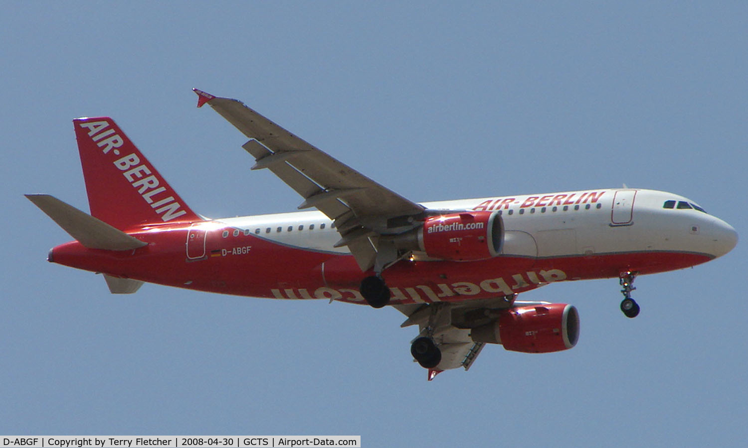 D-ABGF, 2007 Airbus A319-111 C/N 3188, Air Berlin A319 in revised colour scheme