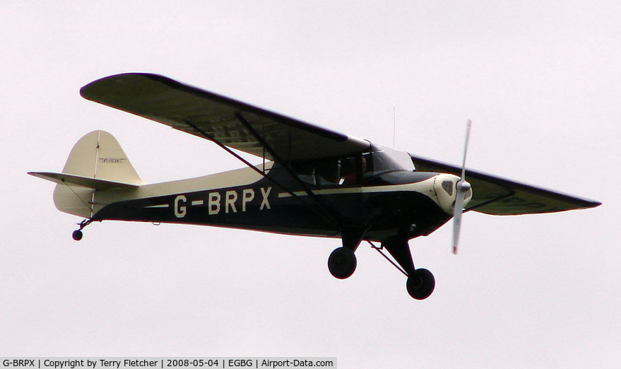 G-BRPX, 1945 Taylorcraft BC-12D Twosome C/N 6462, Taylorcraft BC12D doing circuits at Leicester