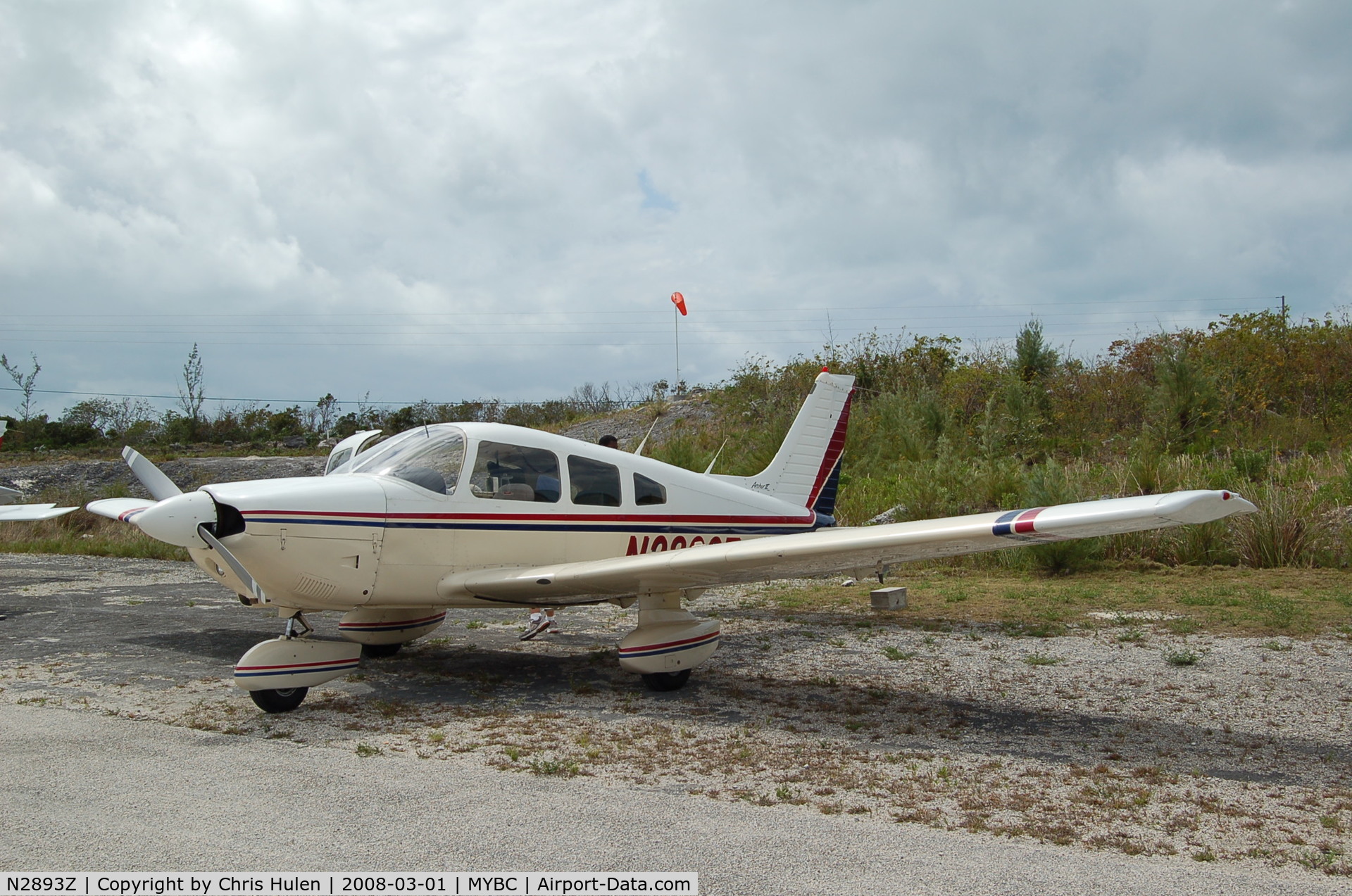 N2893Z, Piper PA-28-181 C/N 28-7990533, Resting after an island hopping flight in the Bahamas