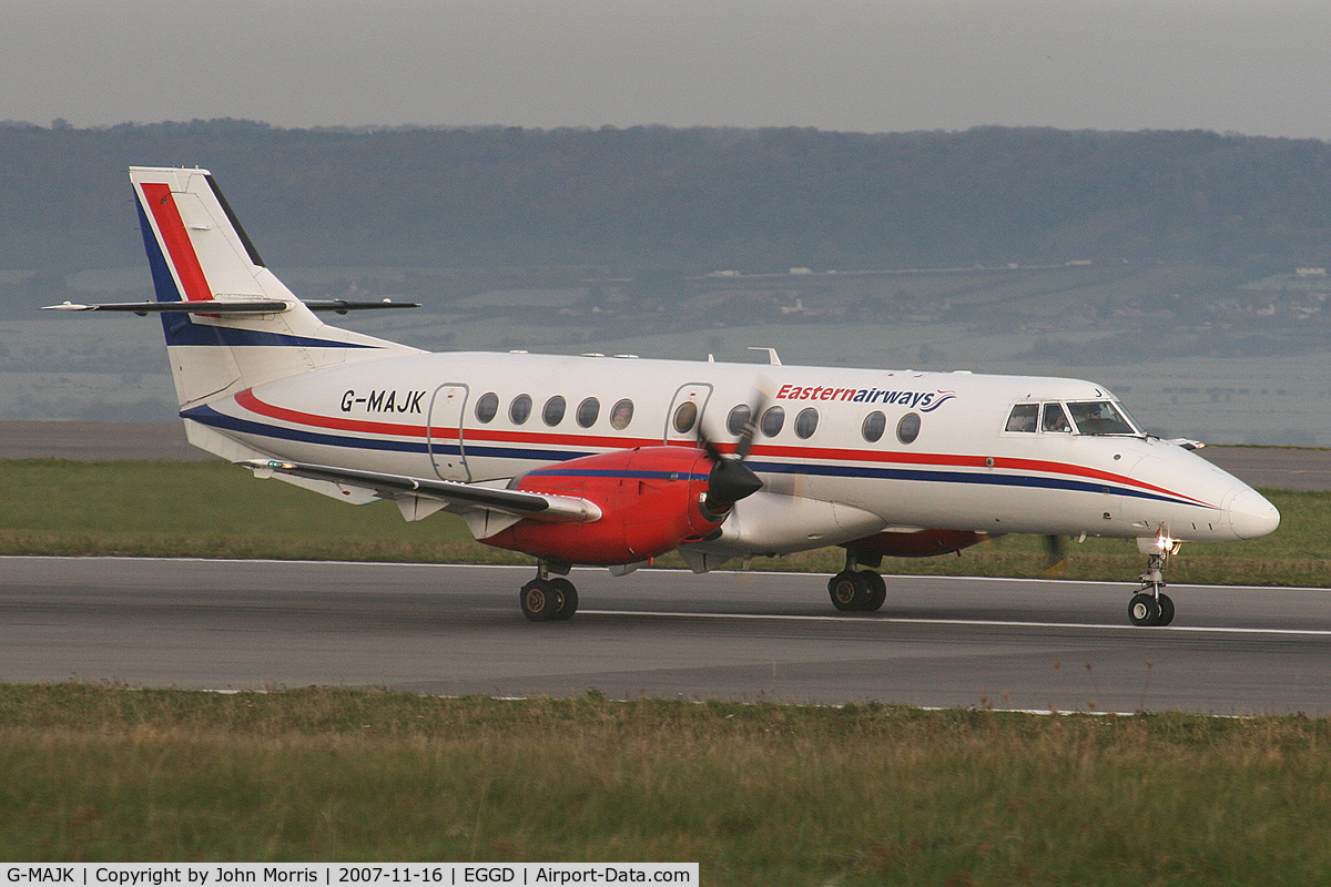 G-MAJK, 1995 British Aerospace Jetstream 41 C/N 41070, Eastern Airways, holding for permission to takeoff.