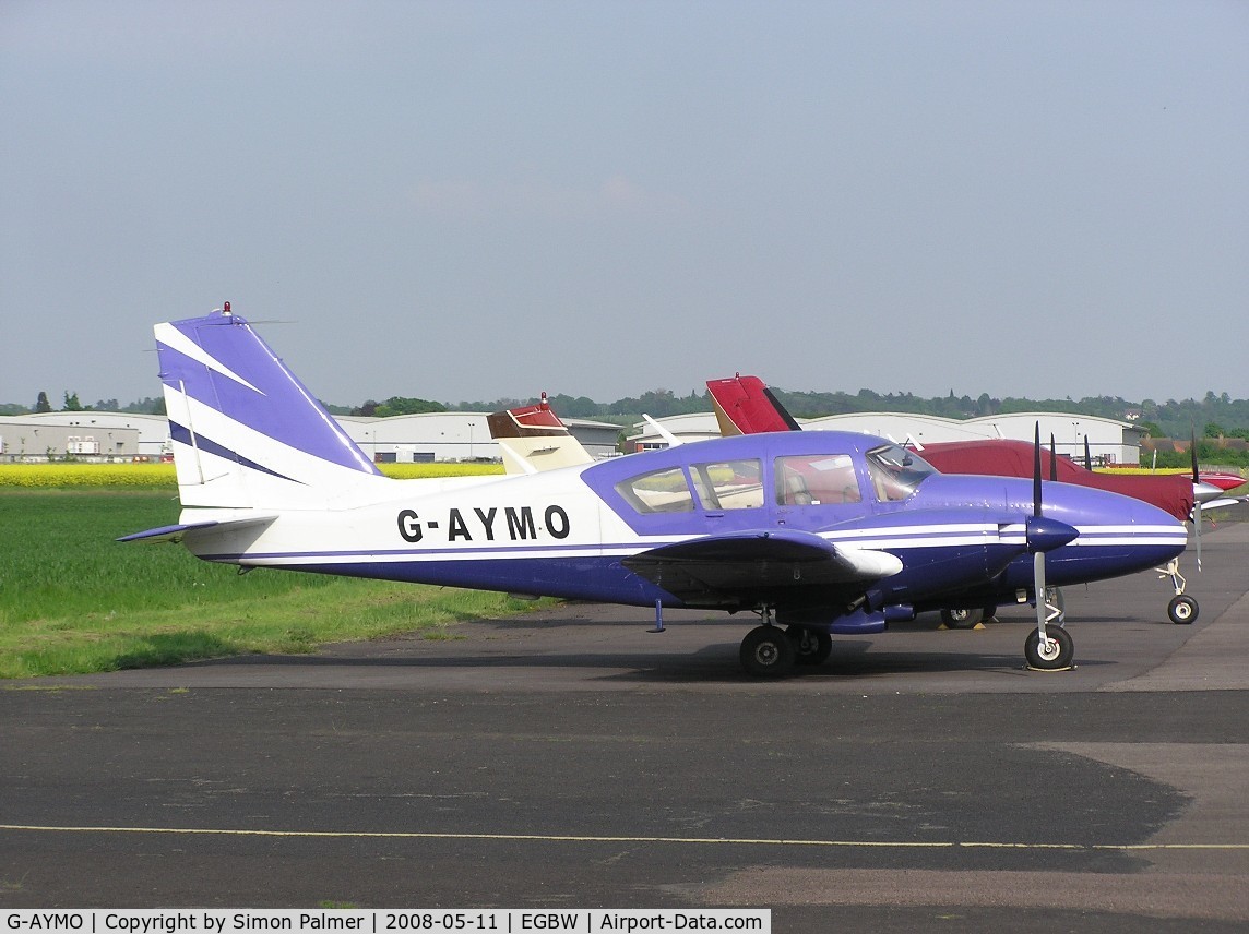 G-AYMO, 1965 Piper PA-23-250 Aztec C/N 27-2995, Aztec parked at Wellesbourne