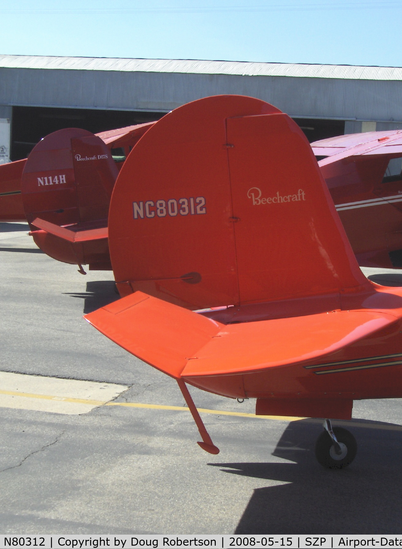 N80312, 1943 Beech D17S Staggerwing C/N 6886, 1943 Beech D17S STAGGERWING, P&W R-985 Wasp Jr. 450 Hp, tail with balanced elevators