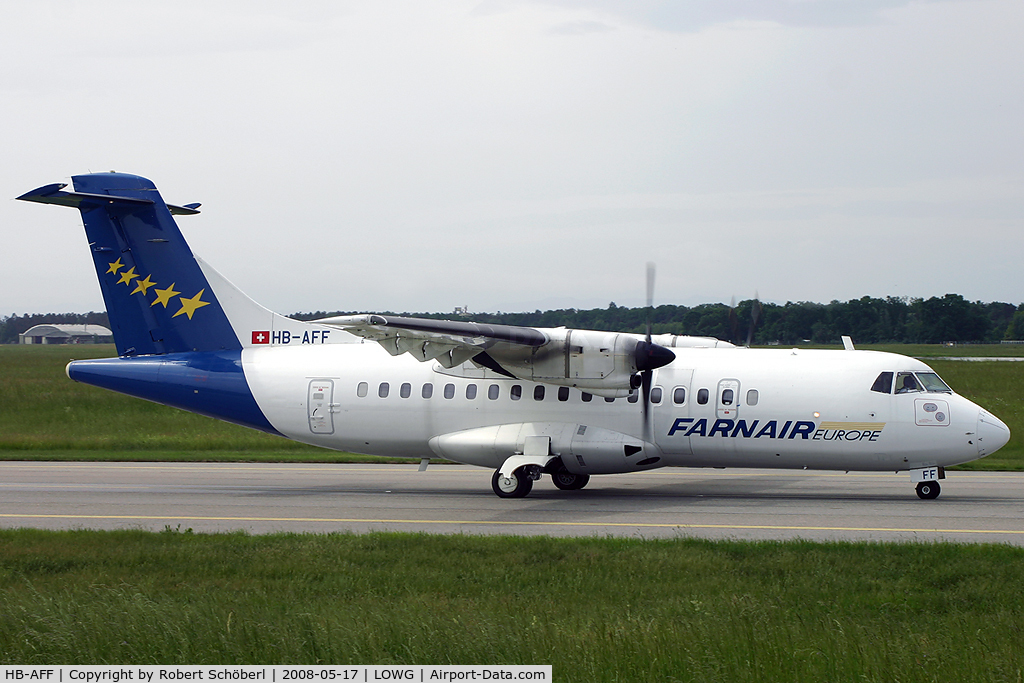 HB-AFF, 1991 ATR 42-320 C/N 264, First time at LOWG with ATR-42