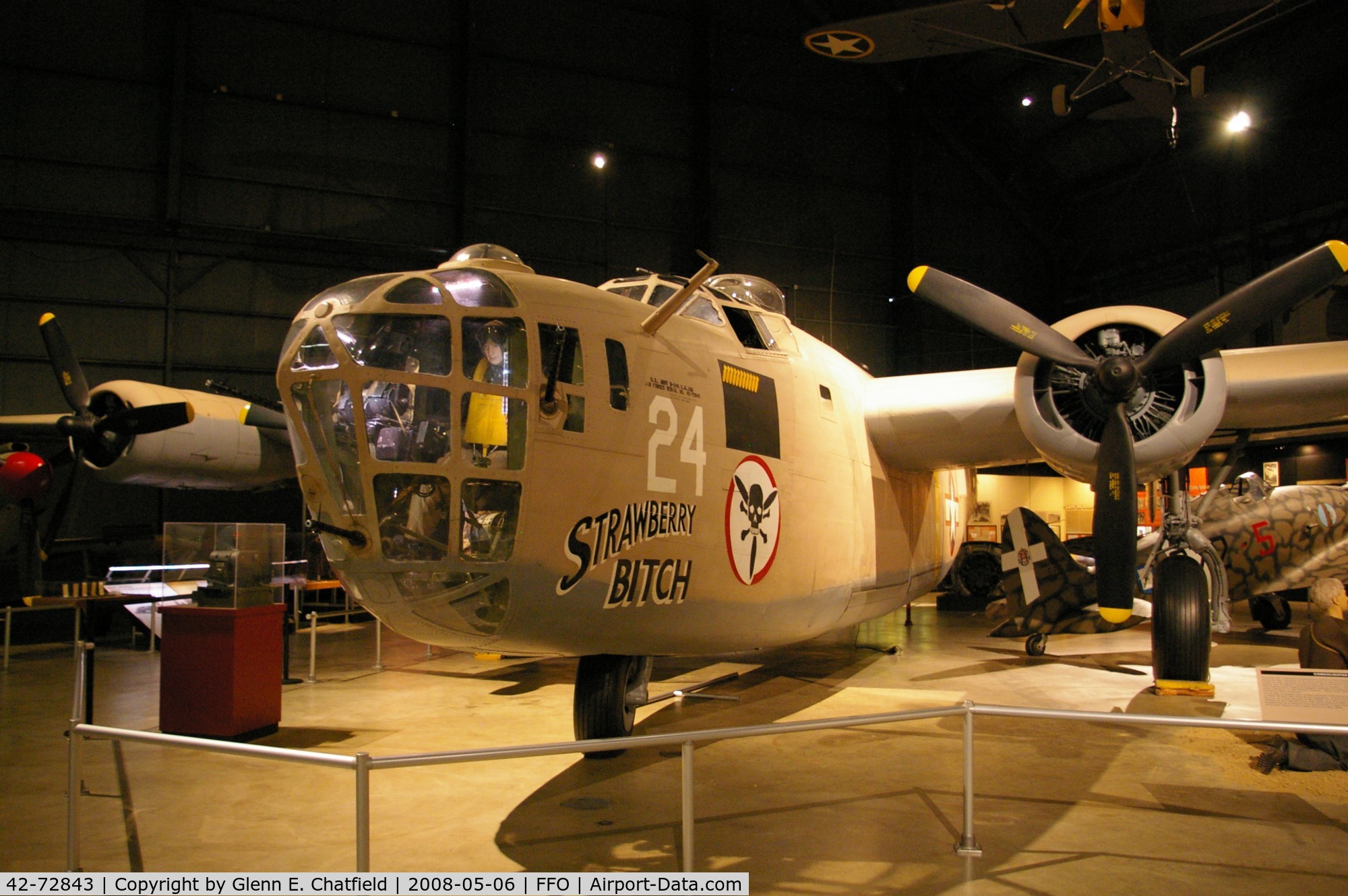 42-72843, 1942 Consolidated B-24D-160-CO Liberator C/N 2413, Nose art.  At the National Museum of the U.S. Air Force