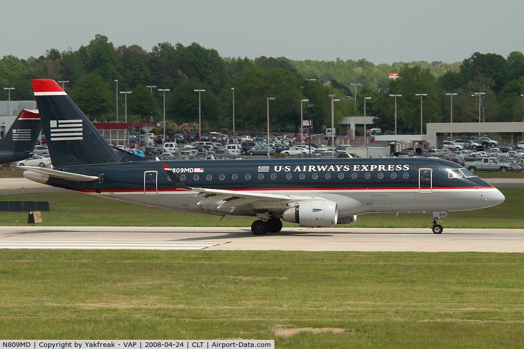 N809MD, 2004 Embraer 170SU (ERJ-170-100SU) C/N 17000022, Republic Airlines Embraer 170 in US AIrways colors