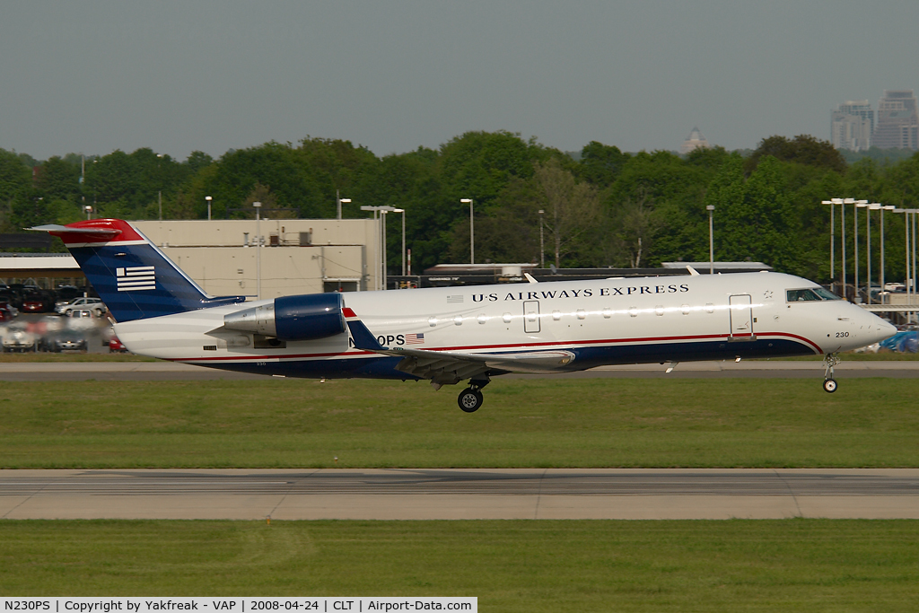 N230PS, 2004 Bombardier CRJ-200ER (CL-600-2B19) C/N 7904, PSA Regionaljet in US Airways colors