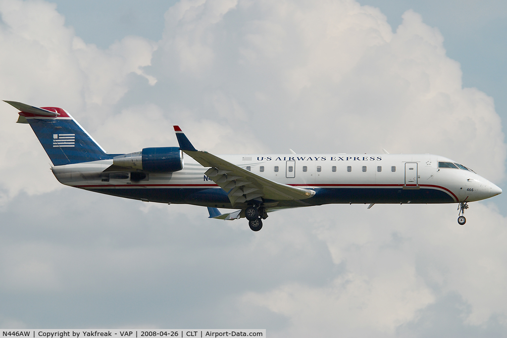 N446AW, 2003 Canadair CRJ-200LR (CL-600-2B19) C/N 7806, Air Wisconsin Regionaljet in US Airways colors