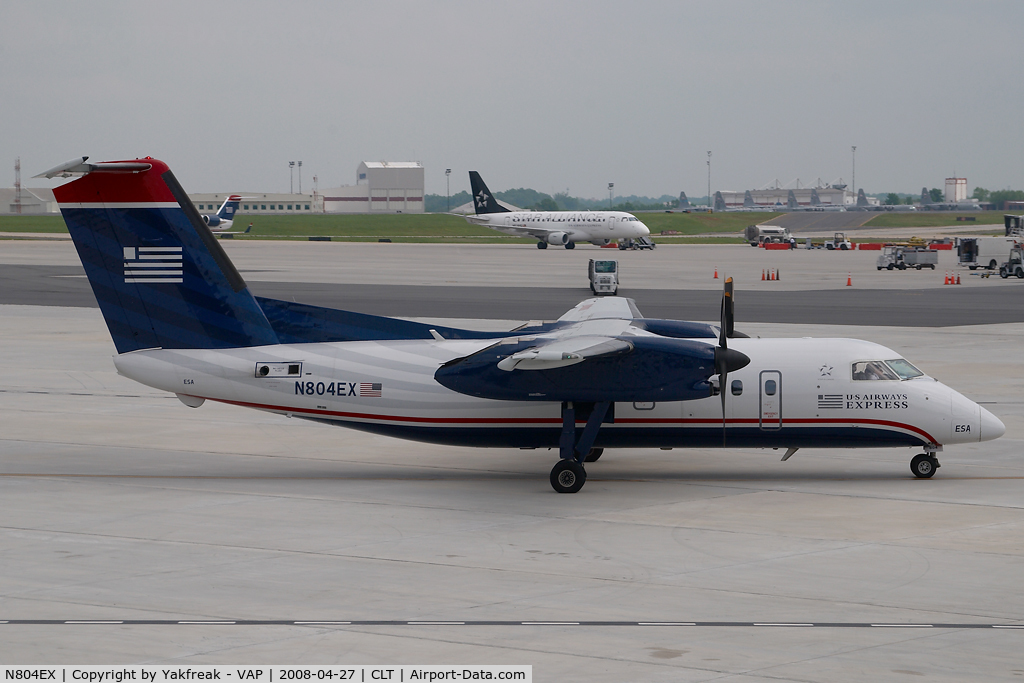 N804EX, 1990 De Havilland Canada DHC-8-102 Dash 8 C/N 227, Piedmont Airlines Das8-100 in US AIrways colors