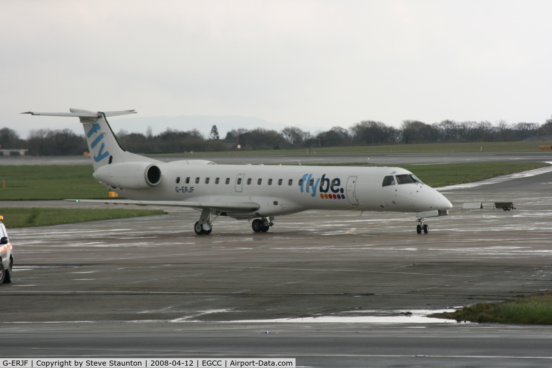 G-ERJF, 2000 Embraer EMB-145EP (ERJ-145EP) C/N 145325, Taken at Manchester Airport on a typical showery April day