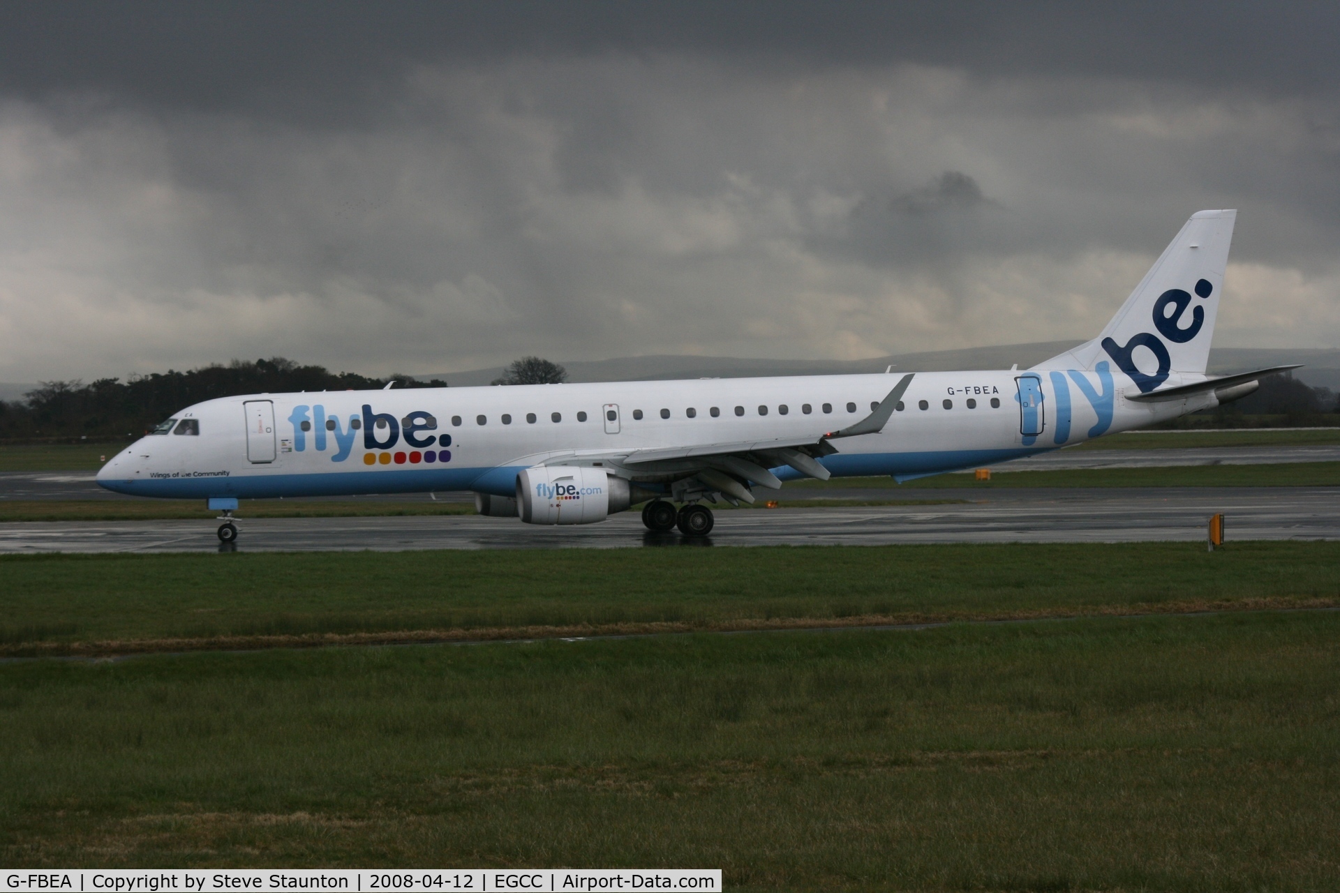 G-FBEA, 2006 Embraer 195LR (ERJ-190-200LR) C/N 19000029, Taken at Manchester Airport on a typical showery April day