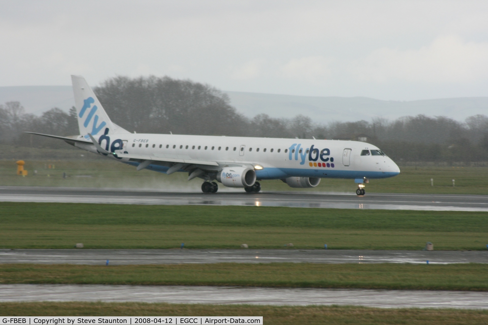 G-FBEB, 2006 Embraer 195LR (ERJ-190-200LR) C/N 19000057, Taken at Manchester Airport on a typical showery April day