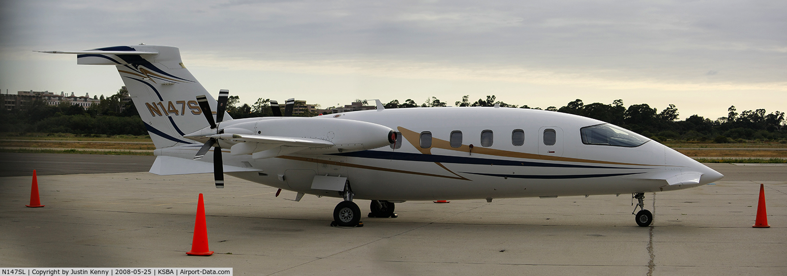 N147SL, 2004 Piaggio P-180 C/N 1083, N11547 Parked at Atlantic Aviation at KSBA