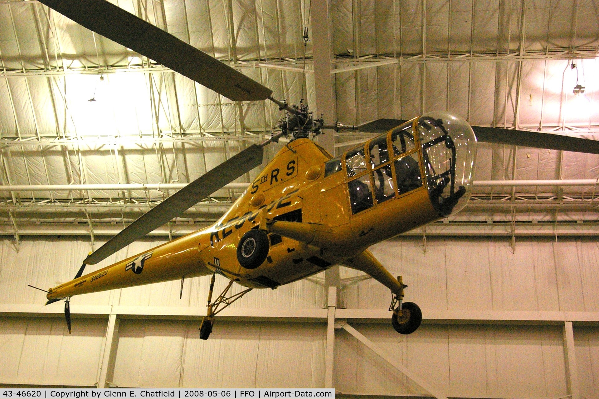 43-46620, 1943 Sikorsky YH-5A C/N 164, Hanging from the ceiling in the National Museum of the U.S. Air Force