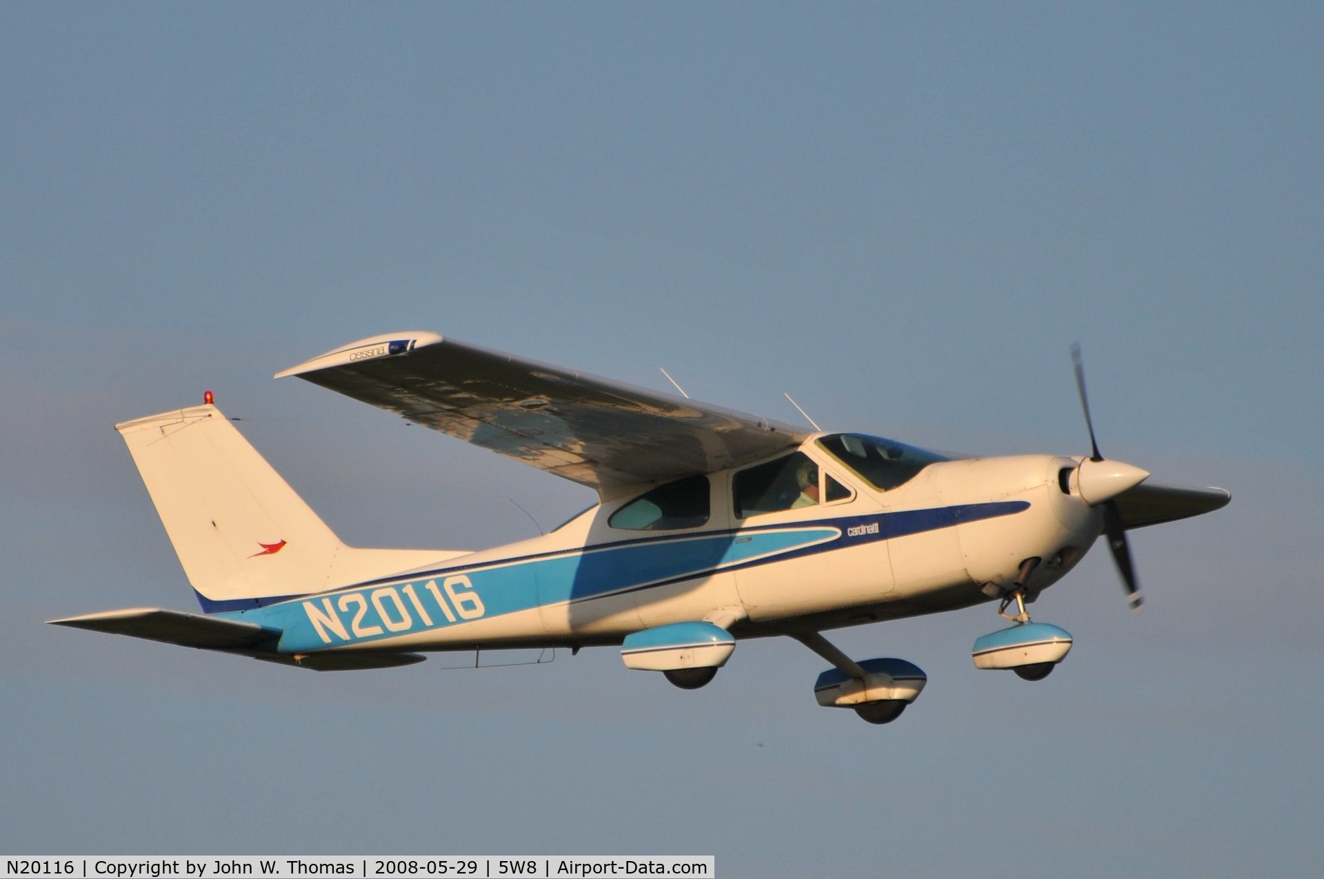 N20116, 1977 Cessna 177B Cardinal C/N 17702630, Departing runway 22