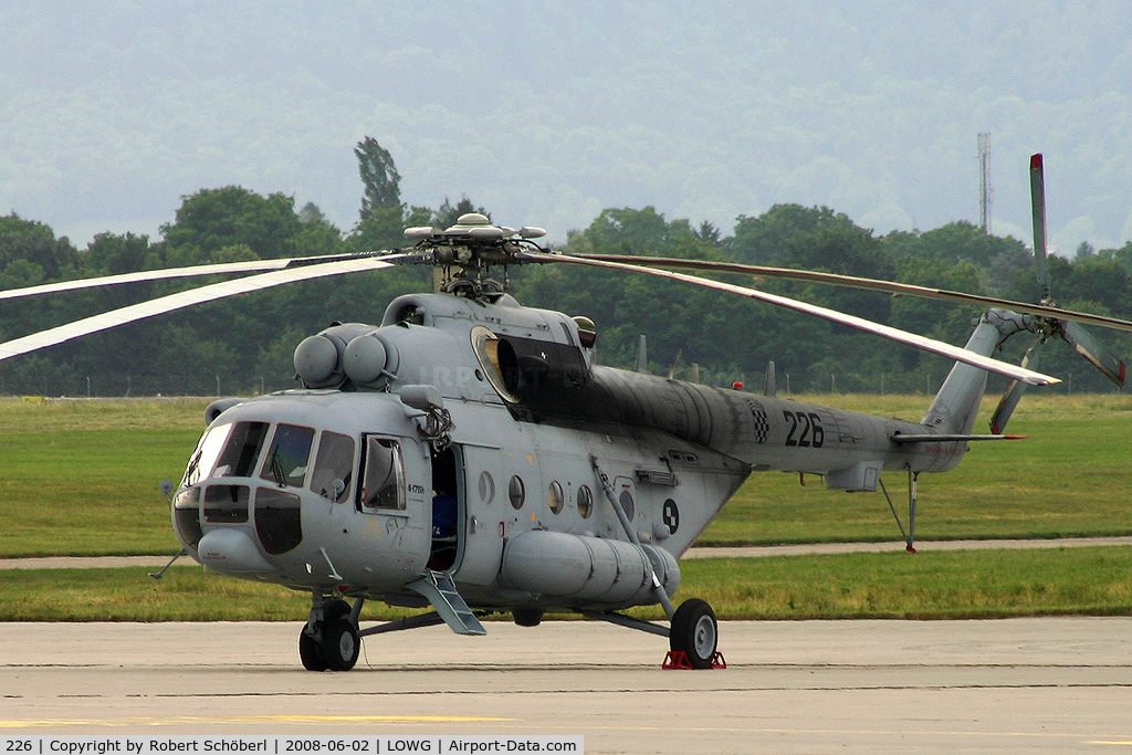 226, 2007 Mil MI-171Sh C/N 171S00071913010U, This Mil Mi-17 from Croatia Air Force is a very rare sight outside Croatia